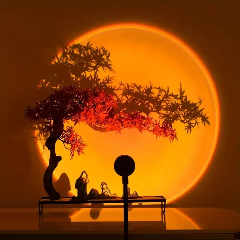 Sunset Projection Lamp — 16-Color USB Ambient Light with Remote — Everything Epicurean