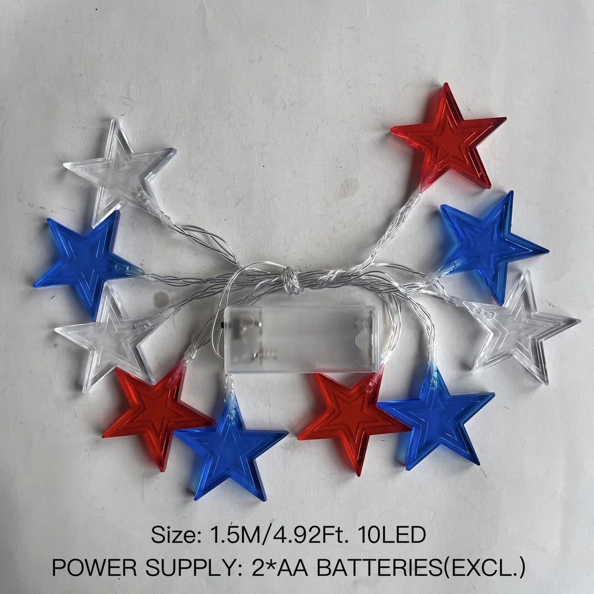 Red White & Blue Star String Lights — Patriotic LED Decor — Everything Epicurean