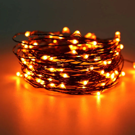 Halloween Fairy Lights — 10M 100-LED Orange & Purple Outdoor String Lights — Everything Epicurean