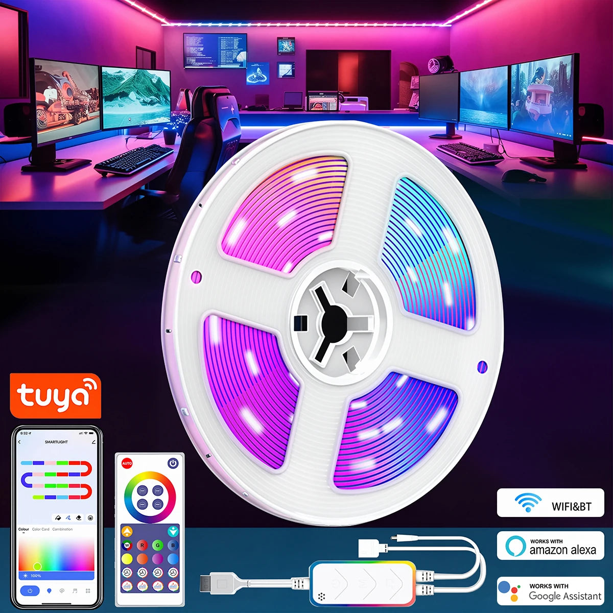 RGBIC LED Strip Lights — WiFi & Bluetooth App Control, Music Sync — Everything Epicurean