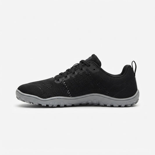 Barefoot minimalist trail walking shoes with wide toe box and flexible sole